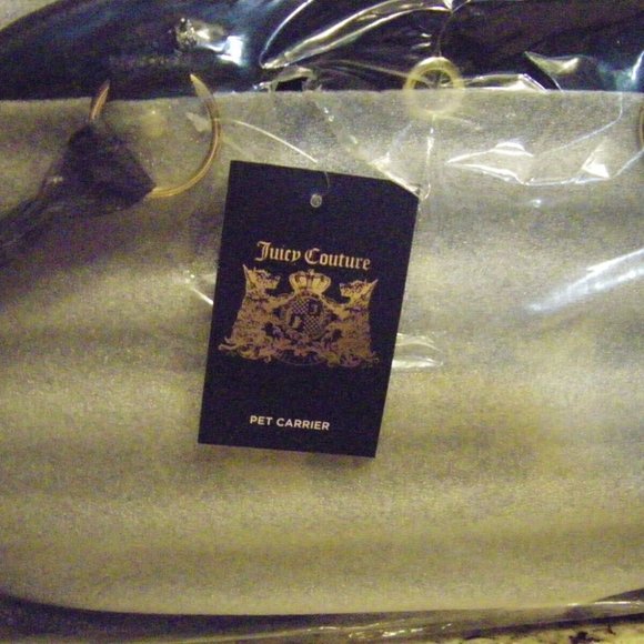 Juicy Couture Pet Carrier Crown Black Faux Suede Small Dog Cat Carrier 10 lbs. - Picture 15 of 15